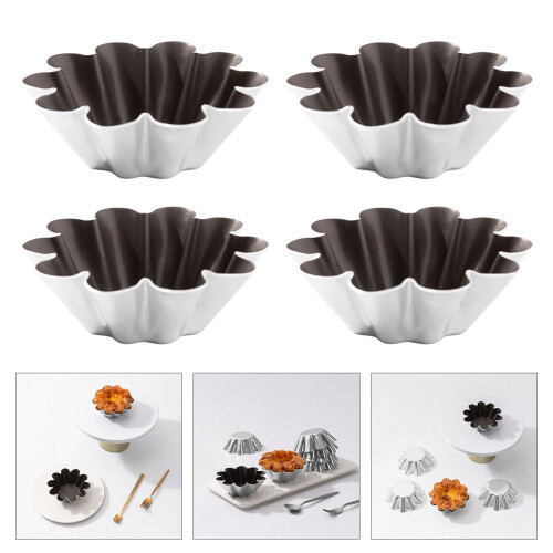 4Pcs Eggs Tart Molds Small Cupcakes Cake Cookie Molds Aluminium 1