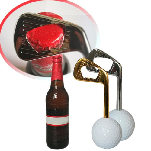 Unique Golf Themed Corkscrew Beer Bottle Opening Tool-Gold 2