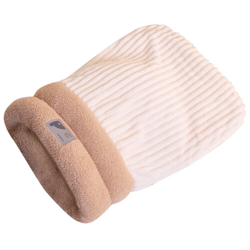Pet Bed Fleece Soft Cave Easy Wrap Solid Color for Small-White