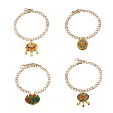 4pcs Pet Long Lifes Lock Bells Necklace New Years Cats Collar-M