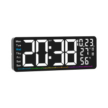 LED Clock With Time Date Alarm And Temperature Display-White