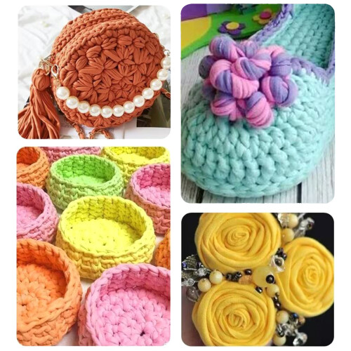 4Pcs Colorful Polyester Knitting Yarn for Crochet and-82 1
