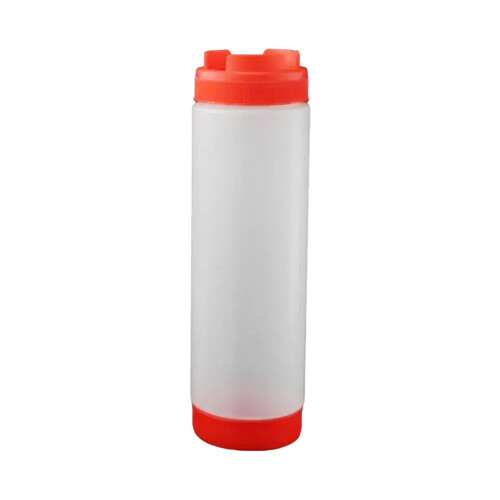 Bouteille de sauce pressable double face pour une-Rouge 24oz