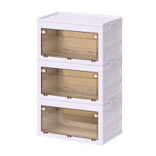 Portable Wardrobe Closet Folding Armoire with-Three-Layer L