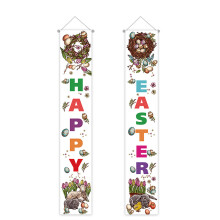 Vinyl Material Banner For Spring Party Decorations, Bunny Door Banner With Outdoor Easter Decor, Celebrate Easter With A 180X30Cm Festive Porch Sign A