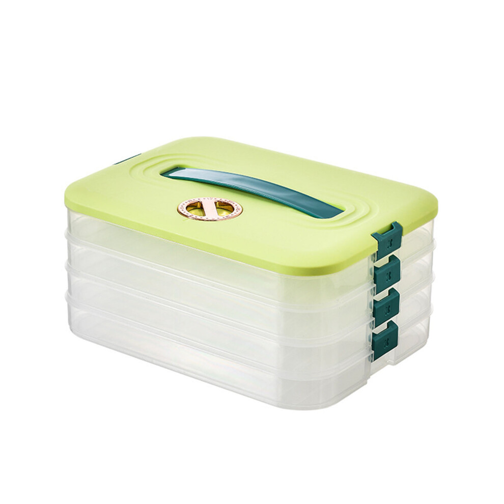 Multilayer Cookie Carriers With Lid Handle Time-Green 4-Tier 7704000270311
