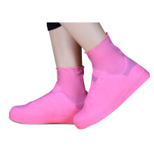 Reusable Rainy Season Silicone Rain Boot Cover-pink L2