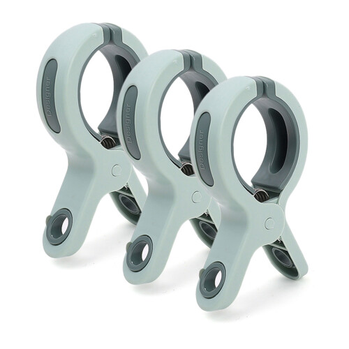 3 Pcs Plastic Thickened Clothespin Clips Clothes Airing-Green