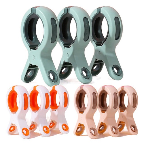 3 Pcs Plastic Thickened Clothespin Clips Clothes Airing-Green 1