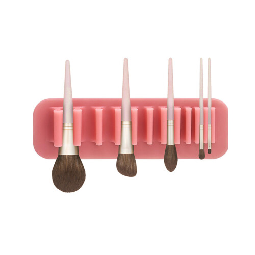 Wall-Mounted Makeup Brush Organizer Drying Rack Hanging-pink