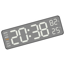 Réveil numérique LED en métal avec format 12/24-Coque noire 5513