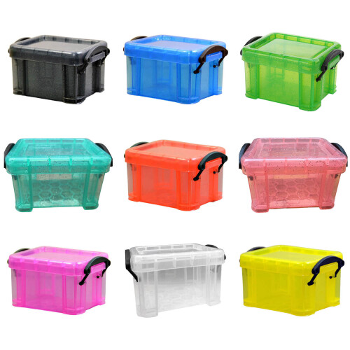 Small Plastic Container Mini Beads Organizer with Lock Lid-Pink 1