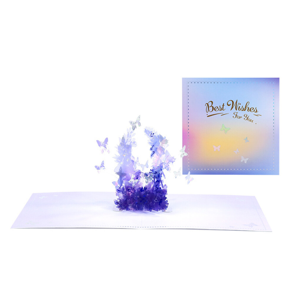 3D for Pop Up Flower for Butterfly Greeting Card Best Wishes for