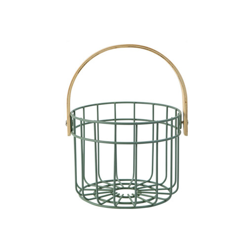 Rustic Wire Egg Basket Vegetable Fruit Serving Basket-Green S