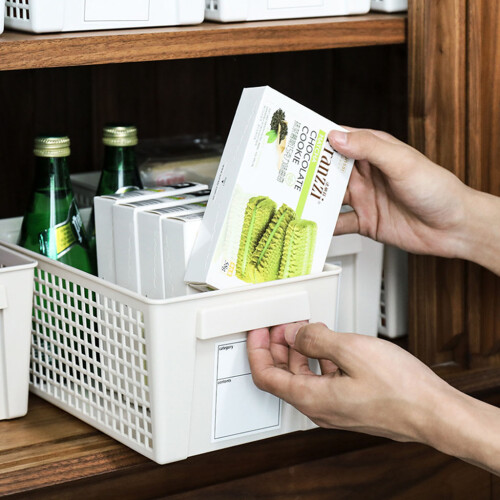 Labelable Storage Basket Plastic Vegetables Fruit-apricot small 2