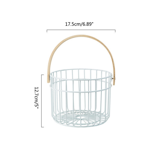 Rustic Wire Egg Basket Vegetable Fruit Serving Basket-Green S 2