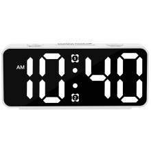 Réveil dynamique avec double alarme et luminosité réglable-Blanc