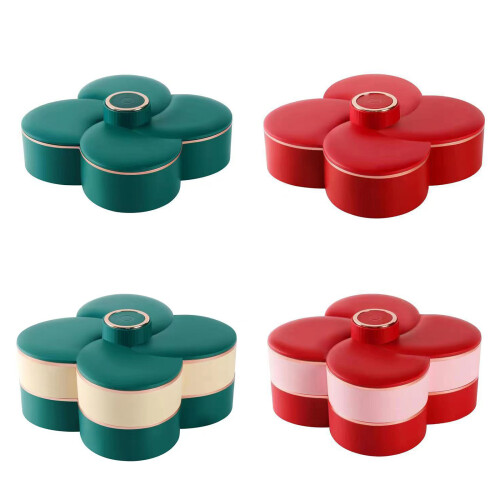 Double-Layer Rotating Fruit Bowl Wedding Snack-Serving Tray-B 1
