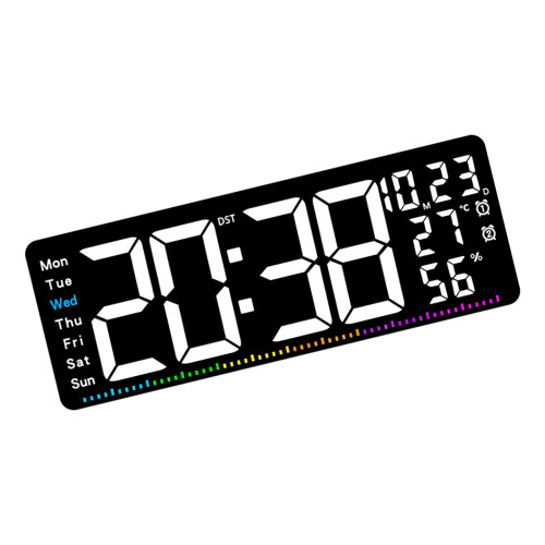 Horloge LED colorée avec plusieurs fonctions, y compris-Blanc