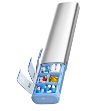 Space Saving Small Aluminum Alloy Medicine Organizers-silver