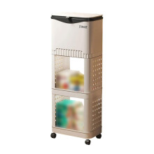 Stylish Movable Garbage Can Trash Can Storage Container-White D