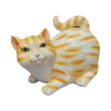 Resin Tissue Box Cover for Home and Office Car Use-orange cat