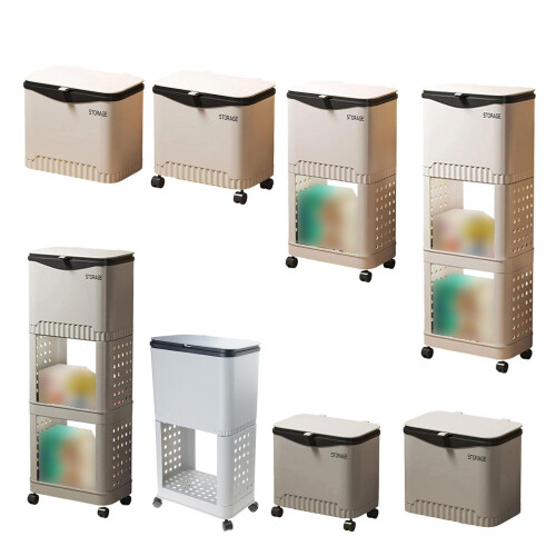 Stylish Trash Can Waste Bucket Kitchen Dustbin Suitable-Grey A 1