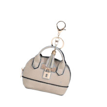 Petit porte-monnaie pratique, porte-clés, sac en cuir PU-Crème