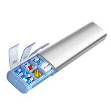 Porte-pilules pratique en alliage d'aluminium, accessoire-argent