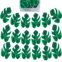 Decoración de cupcakes DIY para papel de oblea comestible, hojas de palma artificiales con patrón de hoja de palma tropical en 3D, hojas de