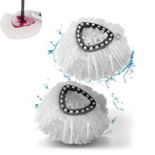 Kompatibel med O-Cedar EasyWring Spin Mop, 6-pakning med påfyll til spinnmopp av høy kvalitet i polyester, ekstra tykke fibre uten å rakne,