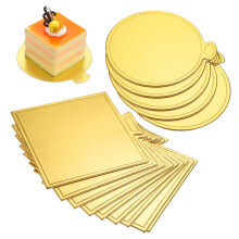 Cake Boards 200 Pcs Round And Square Cake Bases Food Grade Greaseproof Dessert Trays Freezer Safe