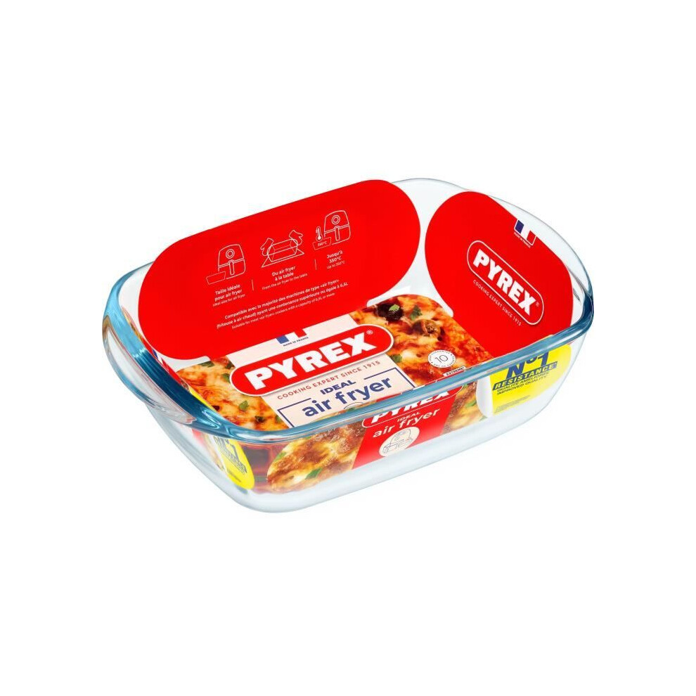 Pyrex Air Fryer Dish - 1450143 - Rectangular - Made Of Borosilicate Glass - 23 X 15 Cm