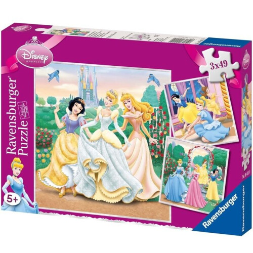 Ravensburger Puzzle 3x49 pezzi Principesse Disney, Da 5 anni, Ravensburger 1