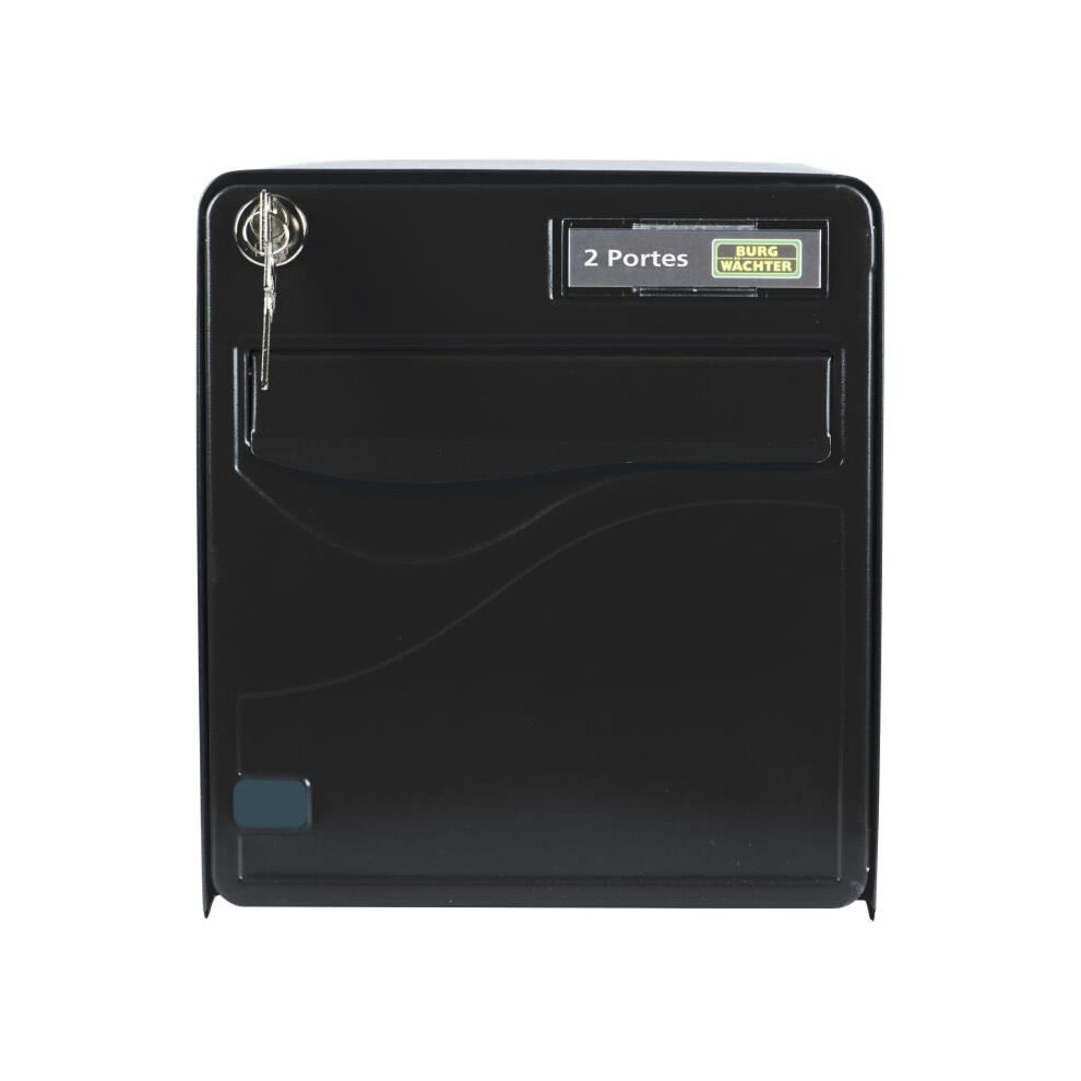 Burg Wachter Baltic Mailbox 2 Doors - Freestanding - Galvanized Steel - Side Opening - Black - Made In France 3572010526858