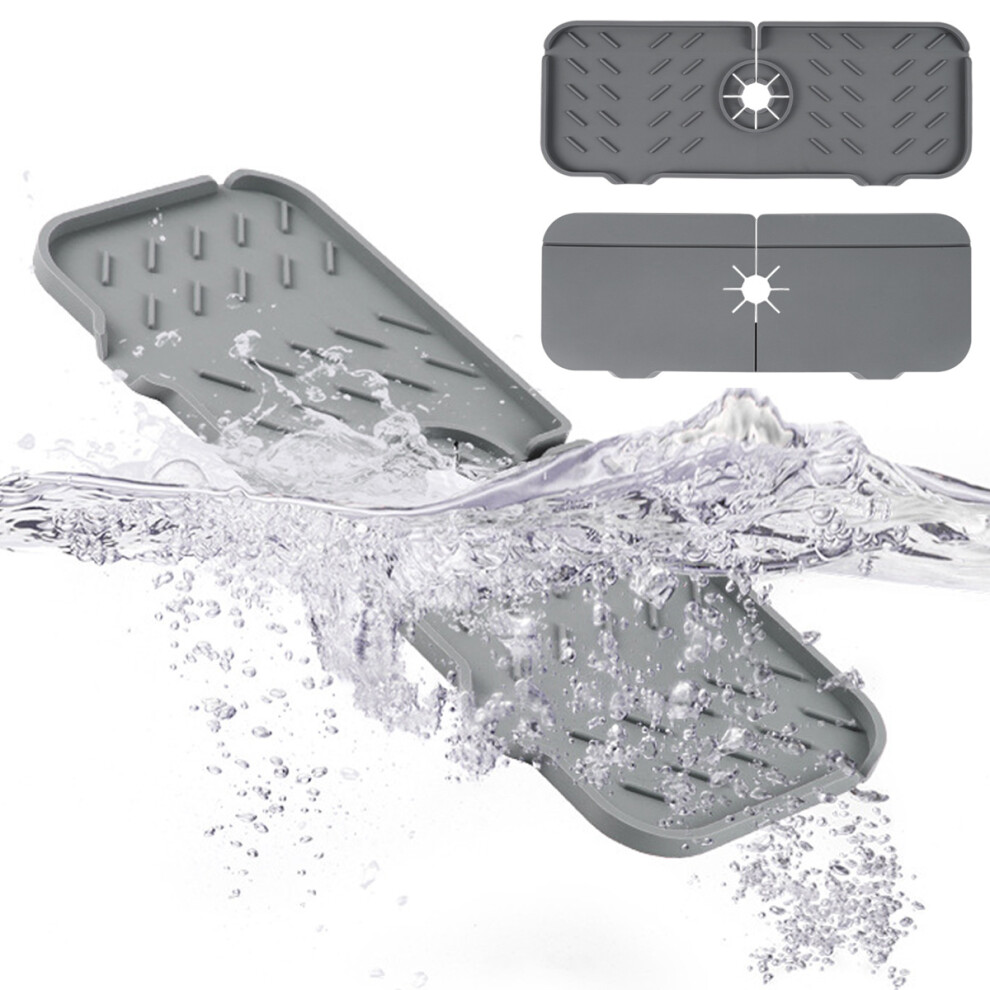 Faucet Absorbent Mat, Upgraded Sink Splash Guard, Bathroom Faucet Water Catcher Mat, Faucet Guard & Draining Mat For Efficient Countertop Management 9061222103147
