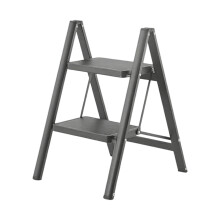 Collapsing 2 Step Stool for Elderly Kids Transportable-black