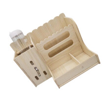 Wearresistant Wooden Hay Holder For Rabbits & Guinea Pigs, Cage Feeder With Water Bottle, SpillResistant Easy Clean
