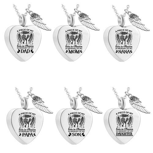 Memorial Necklace Ashes Container Locket Cremation Neck-NANA 1