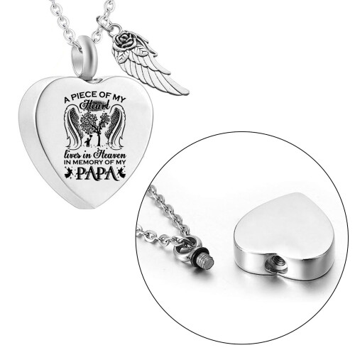 Memorial Necklace Ashes Container Locket Cremation Neck-NANA 2