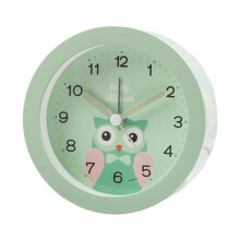 Easy to Read Children Bedsides Alarm Clock, Quiet-green owl