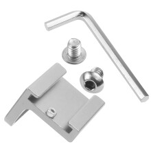 Aluminium Alloy 90 Degree Cold Shoe Mount Adapter Base With 1/4 Inch Mounting Screw For DSLR Cage L Bracket Silver