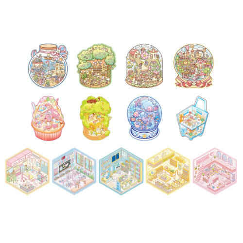 4 Theme 3D Sticker Collection For Childrens-Tree Cat Cake 1