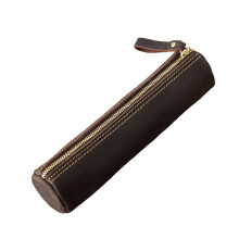 Leather Pen Case Light Weight Pencil Pouches-Coffee color