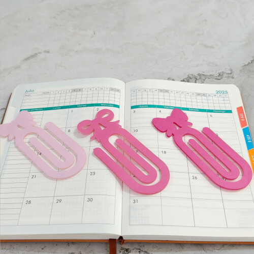 6Pcs Large Acrylic Paperclip Decorative Bookmarks Clamp Book 1