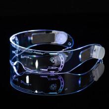 LED-Leuchtbrille für Partys, futuristische Cyberpunk-Leuchtsonnenbrille mit 7 Farben und 2 Modi, beidseitig steuerbare Visierbrille für