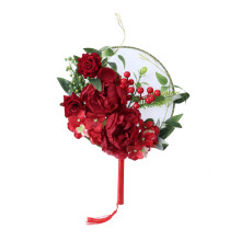 Láimhseáil Eirgeanamaíochta Fabraice Síoda Corsage Bláthanna Lámhdhéanta Bouquet Bridal Saorga le haghaidh Maisiúcháin Baile