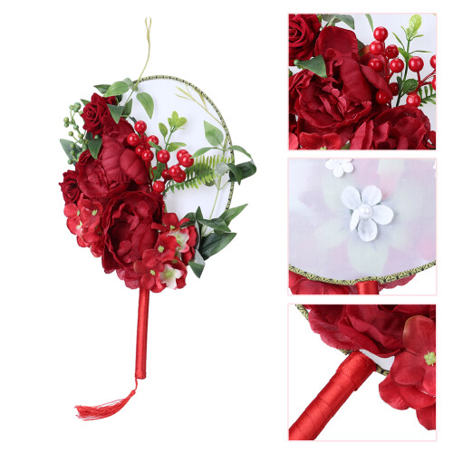 Μεταξωτό ύφασμα βραχιόλι χειροποίητο floral κορσάζ τεχνητή νυφική ανθοδέσμη 2
