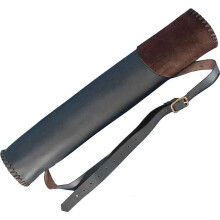 Quiver Leather Archery Quiver Bag For Arrows, Waist Or Shoulder Carry, Brown Back Strap