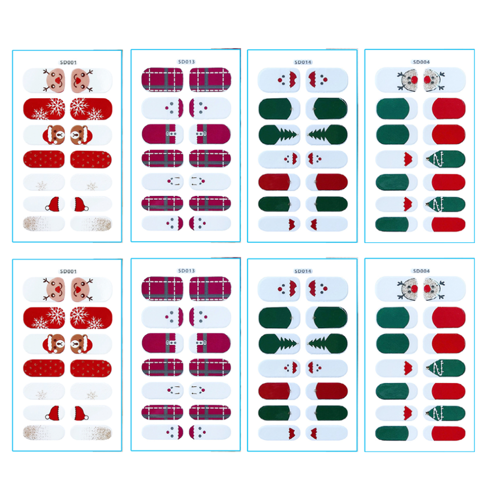 Christmas Nail Polish Strips, Full Nail Wraps for Women Girls with Self Adhesive, Eco Friendly Technique, Exquisite Christmas Gift for Professional or
